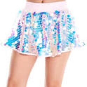 I Heart Raves party monster sequin skirt